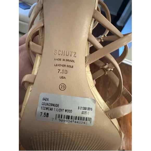 Women's Schutz Heels Size 7.5B Light Wood - Picture 3 of 11